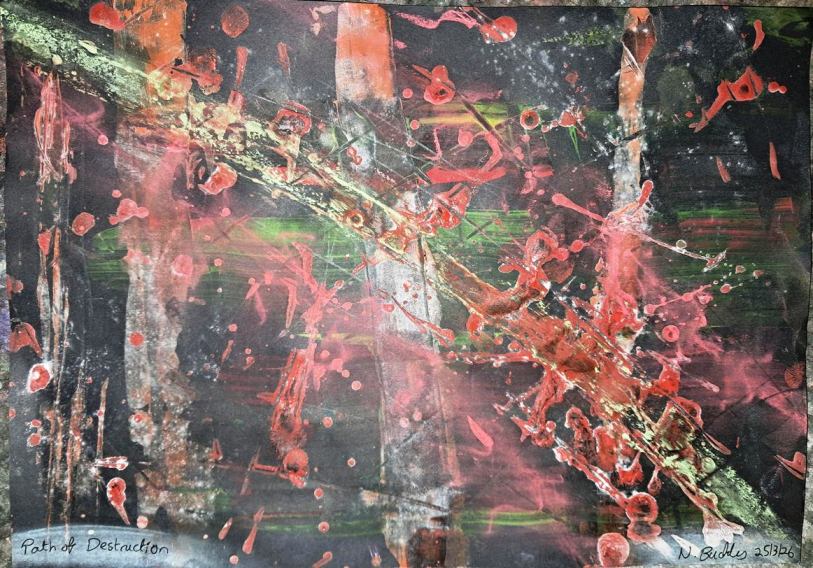 Abstract painting: Path of Destruction